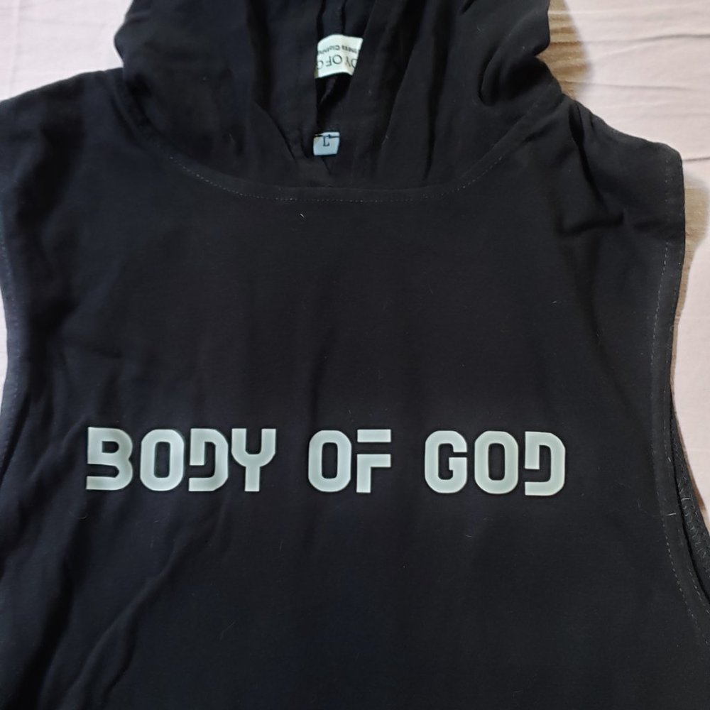 New BODY OF GOD Hooded Muscle Tee Tank Top. - Picture 2 of 6